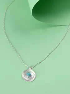 Accessorize London Women Blue Super Classics Turq Coin Pendant Necklace
