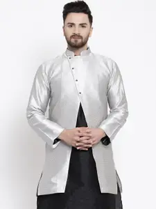 Kaifoo Men Silver-Toned Tailored Jacket
