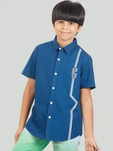 Zalio Boys Navy Blue Comfort Casual Shirt