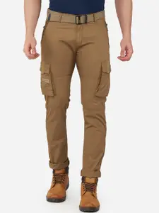 beevee Men Khaki Relaxed Straight Fit Cargos Trousers