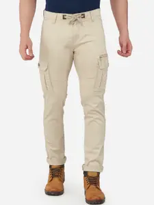 beevee Men Beige Relaxed Straight Fit Cargos Trousers