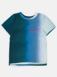 Angel & Rocket Boys Blue Colourblocked T-shirt