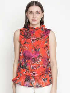 Oxolloxo Red & Pink Floral Print Top
