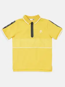 Angel & Rocket Boys Yellow Polo Collar Applique T-shirt