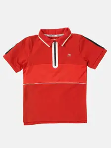 Angel & Rocket Boys Red Polo Collar T-shirt