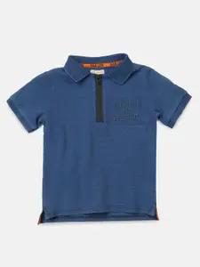 Angel & Rocket Boys Blue Polo Collar T-shirt