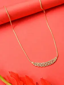 SOHI SOHI Gold-Plated White Stone Studded Necklace
