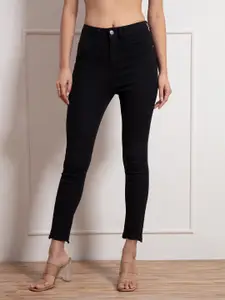 20Dresses Women Black Solid Cotton Jeans