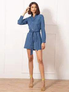 20Dresses Blue Cotton Denim Shirt Dress