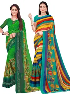 Florence Pack of 2 Striped Pure Georgette Sarees