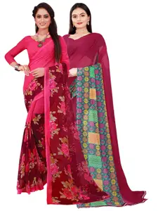 Florence Pack Of 2 Magenta & Pink Pure Georgette Saree