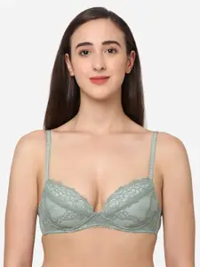 Wacoal Green Floral Non Wired Lightly Padded Bra