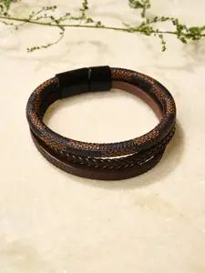 SOHI SOHI Women Brown Leather Multistrand Bracelet