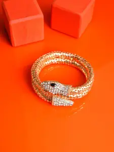 SOHI SOHI Women Gold-Toned Gold-Plated Cuff Bracelet
