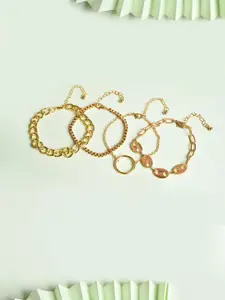 SOHI SOHI Women 4 Gold-Toned Gold-Plated Link Bracelet