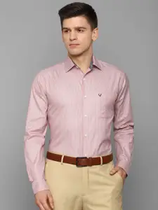 Allen Solly Men Pink Slim Fit Checked Formal Shirt