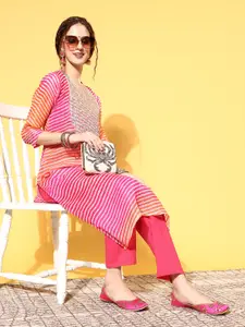 Varanga Women Pink Cotton Tie & Dye 2.0 Kurta