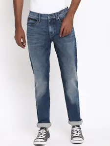 Lee Men Blue Tapered Fit Low Distress Light Fade Jeans