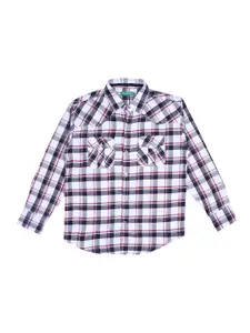 Gini and Jony Boys White Checked Casual Shirt