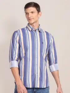 U.S. Polo Assn. U S Polo Assn Men Blue Striped Casual Shirt