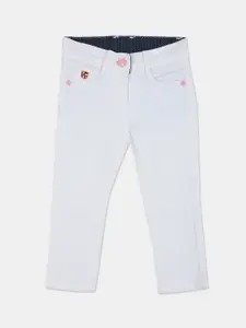 U.S. Polo Assn. U S Polo Assn Girls White Slim Fit Jeans