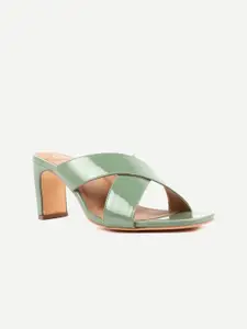Carlton London Green Block Sandals with Bows