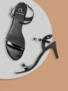 Carlton London Black Sandals with Buckles
