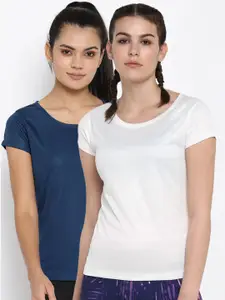 ScoldMe Women Blue & White 2 T-shirt