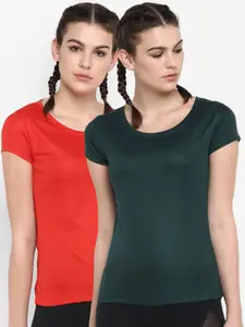 ScoldMe Women Orange & Green 2 T-shirt