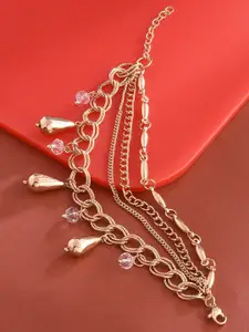 Zaveri Pearls Women Gold-Toned Gold-Plated Charm Bracelet