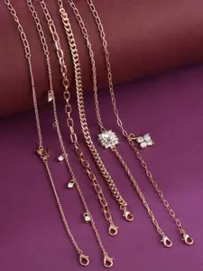 Zaveri Pearls Women 6 Gold-Toned Gold-Plated Wraparound Bracelet