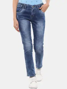 V-Mart Women Blue Mildly Distressed Heavy Fade Jeans