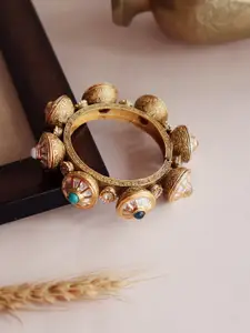 CURIO COTTAGE Gold-Plated Stone Studded Bangles