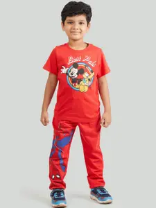 Zalio Boys Red Spider-Man Printed Cotton Jogger