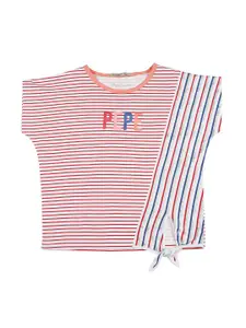 Pepe Jeans Girls Multicoloured Striped Extended Sleeves T-shirt