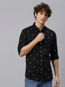 High Star Men Black Printed Casual Shirt