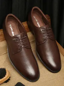 pelle albero Men Brown Solid Leather Formal Derbys