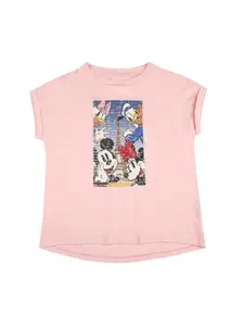 Pepe Jeans Girls Red & scallop shell Printed T-shirt