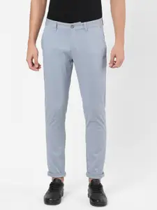 AD By Arvind Men Blue Regular Fit Flat Front Casual Chinos