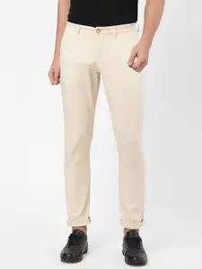 AD By Arvind Men Light Beige Regular Fit Mid Rise Casual Chinos