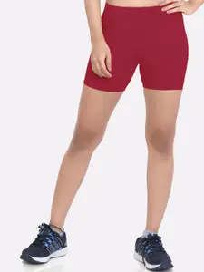 LAASA  SPORTS LAASA SPORTS Women Maroon Skinny Fit Training or Gym Sports Shorts