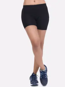 LAASA  SPORTS LAASA SPORTS Women Black Skinny Fit Training or Gym Rapid Dry Sports Shorts