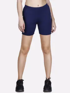 LAASA  SPORTS LAASA SPORTS Women Navy Blue Slim Fit Rapid Dry Training or Gym Sports Shorts