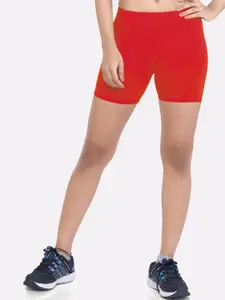 LAASA  SPORTS LAASA SPORTS Women Red Skinny Fit Training or Gym Sports Shorts