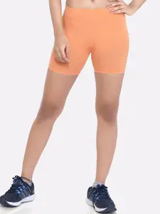 LAASA  SPORTS LAASA SPORTS Women Peach-Coloured Skinny Fit Training or Gym Sports Shorts