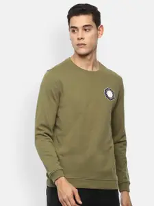Van Heusen ACADEMY Men Olive Green Sweatshirt