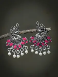 Silvermerc Designs Silver-Toned Contemporary Drop Earrings