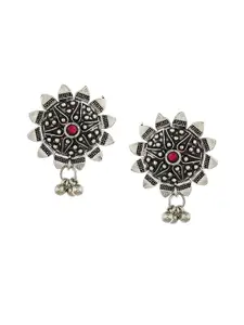 Silvermerc Designs Silver-Toned Contemporary Studs Earrings