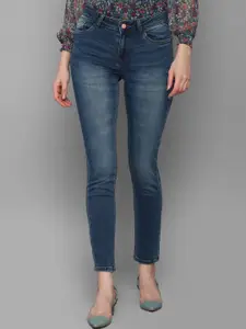 Allen Solly Woman Women Navy Blue Slim Fit Heavy Fade Jeans