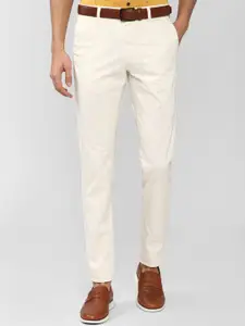 Van Heusen Sport Men Cream-Coloured Slim Fit Trousers